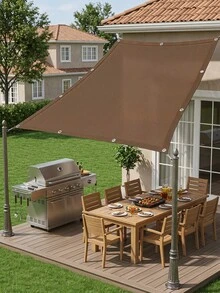 Thickened & Encrypted Outdoor Sun Shade Net With Reinforced Edges & Grommets, Coffee Color Anti-UV Privacy Screen, Heat Insulation Shade Cloth For Patio, Garden, Backyard - Khaki - View 3