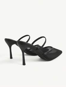 CUCCOO CHICEST Women's Spring/Summer New White Pointed Toe Mesh Fashion All-Match Minimalist Versatile Date Sexy Style Stiletto High Heel Sandals - Black - View 4