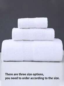 This Three-Piece High-Quality Pure Cotton Towel Set Comes In Three Sizes: 140cm/55.1 Inches, 75cm/29.5 Inches, And 34cm/13.4 Inches. It Includes One Face Towel, One Hand Towel, And One Bath Towel. Perfect For Everyday Use. The Color Is Gray. - White - View 2