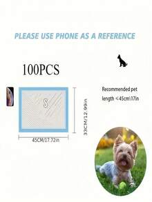 1SET 100PCS Dog Training Pads - Leak Proof Absorbent Disposable Pet Pee Pads Multi Sizes For Puppies Cats Small Animals Bedroom Lab Use Hygienic Waste Management - Blue - View 6