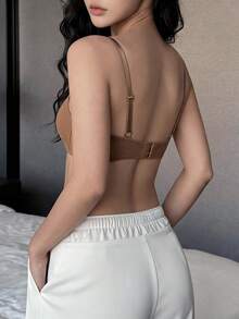 Napfluff 3 件套女士纯色细肩带简约休闲钢圈文胸套装 - 彩色 - 查看 2