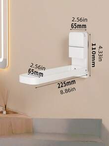One Suction Cup Foldable Towel Rack, Vanity Hand Towel Holder, No-Drill Towel Storage Ring, Suitable For Storing Towels, Jewelry, Hairbands, And Other Items In The Bathroom. - A - View 5