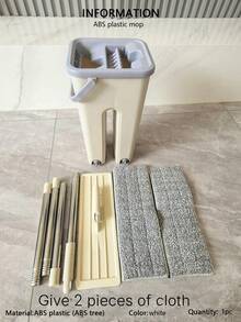 Pel Putar 360 Derajat dengan Ember, Pel Datar untuk Rumah dan Dapur, Pembersih Lantai Bebas Genggam, Set Pel Lantai Datar dan Ember, Logam dan Plastik, dengan Pemeras, 2 Bantalan Mikrofiber, Untuk Pembersihan Basah dan Kering, Kompatibel dengan Semua Jenis Lantai dan Jendela Otomatis - MultiWarna - View 9