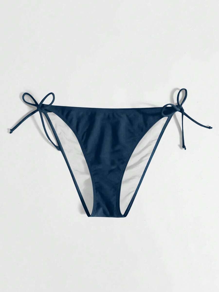 Swim Vcay Quần bikini nữ buộc dây bên màu trơn phong cách tối giản cho đi biển nghỉ mát mùa hè - Màu xanh ngọc - Xem 1