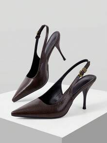 Mnmlis Elegant Workplace Daily High Heels Women Pointed Thin Heel Comfortable Insole Shoes - Brown - View 1
