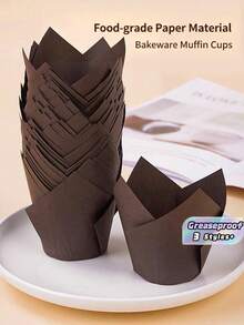 50pcs/Set Paper Cake Cup, Modern Solid Cupcake Paper Cup For Kitchen Back To School - Multicolor - View 1