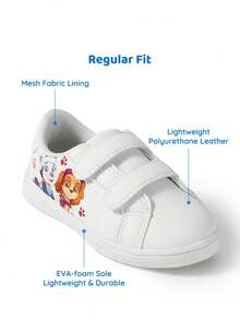 SHEIN | PAW Patrol Zapatos blancos casuales con dibujos animados lindos para niñas & niños pequeños, deportes & uso diario al aire libre, temporada de regreso a la escuela, suaves & cómodos, uso diario - Albaricoque - Ver 3
