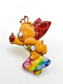 SHEIN X Care Bears 一套新款創意卡通多色可愛熊圖案印花胸針，IP聯名設計，可愛個性化，簡約大方，亦可作為裝飾使用 - 彩色 - 查看 13