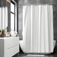 1 pieza Cortina de ducha blanca impermeable & resistente al moho de diseño simple - Blanco - Ver 2