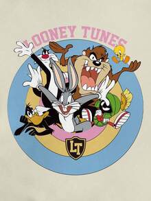 LOONEY TUNES X SHEIN Women's Tight-Fit Full-Print T-Shirt - White - View 5