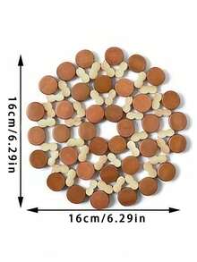 5/3/1pc Wooden Heat Insulation Coasters, Placemats, Anti-Scald Pads, Tabletop Cup Mats, Dishware Coasters, Non-Slip Pads, Pot Holders, Bowl Pads, Tabletop Mats, Heat Resistant, Washable, Easy To Clean, Wipe-Able, Suitable For Room Decor, Dining - View 7