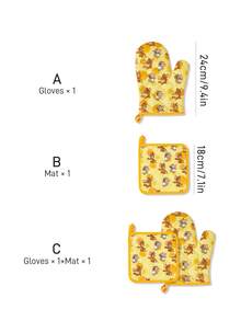TOM & JERRY X SHEIN 1/2 PC Cute Cartoon Print Kitchen Insulation Set, Oven Gloves/Insulation Mat, A Must For Kitchen Baking, Effectively Isolating Heat Sources, Single/Combination - View 3