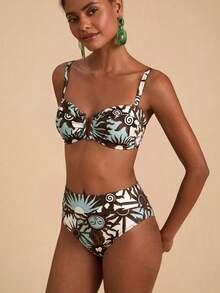 Travachic Women's Vacation Beach Sun Print Swimsuit Set - Multicolor - View 5