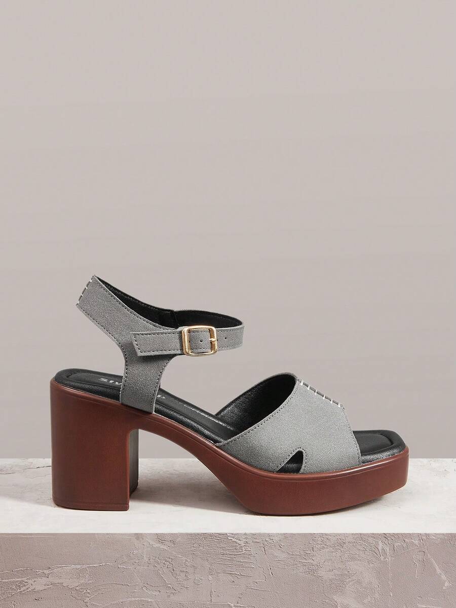 Styleloop Women's Wedge Heel Platform Sandals, Bohemian, Beach Vacation, Western Wind, Summer Wear, Travel Essentials - Grey - View 1
