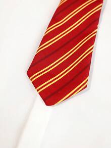 HARRY POTTER X SHEIN PAVTROS XIP 聯名款男士印花襯衫附領帶，儀式穿著 - 白色 - 查看 6