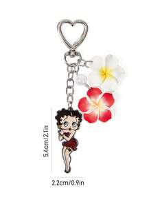 Betty Boop x SHEIN 可爱卡通锌合金花朵包包挂件、吊坠、纪念品、收藏品，适合作为礼物、钱包、书包、背包、汽车配件。 - 彩色 - 查看 5