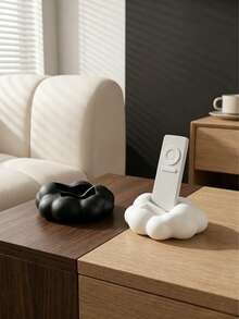 Muroi Mono 1PC/2pcs Cloud-Shaped Remote Control Storage Box, Creative Desktop Shelf, Simple Black And White Practical Storage Ornament. - Multicolor - View 7