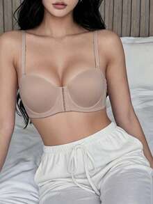 Napfluff 3pcs Set - Multi-Color Balcony Mug Cup Front Closure Push Up Bra, Convertible Straps - Multicolor - View 4