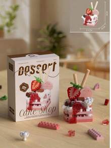Set 12 Buah, Lebih dari 1700 Balok, Dekorasi Meja Pesta Bertema Makanan Penutup, Set Mainan Balok Bangunan Anak-anak, Perakitan Puzzle, Gaya Lucu dan Manis, Merupakan Hadiah Liburan Ideal untuk Teman - MultiWarna - View 6
