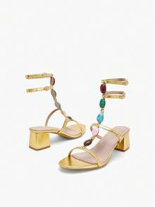 Glitzique Women Heeled Sandals - Emas - View 9