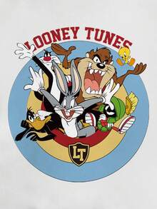 LOONEY TUNES X SHEIN 女士紧身全印花T恤 - 白色 - 查看 5