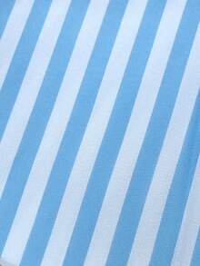 Franclia Falda larga de verano de rayas de línea A con cintura elástica para mujer, falda maxi azul de verano, falda azul y blanca, falda azul formal elegante, falda media adecuada para el verano para mujer, falda elegante para mujer, para vacaciones, para eventos formales, para el trabajo, informal de rayas azules - Multicolor - Ver 4