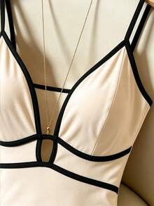 Franclia Knitted High Elasticity Camisole Slim Fit Women's Bodysuit - Multicolor - View 6