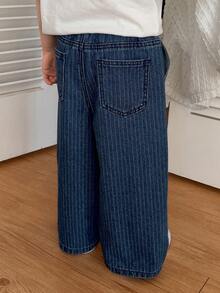 DAZY Infant/Toddler (Boy) Striped Korean Style Casual Denim Fall - Blue - View 2