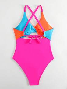 Swim Basics Traje de baño de una pieza multicolor para mujer para playa soleada - Multicolor - Ver 4