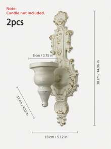 Cirelle 2PCS Retro Wall Mounted Candle Holder, Decorative Antique Wall Mounted Aromatherapy Base, Wall Art Decoration, Retro European Candle Holder, Rural Style Home Atmosphere Decoration, Holiday Birthday Gift - multicolor - View 11