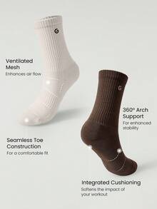 GLOWMODE 3 Pairs Socks Soft Ventilated Mesh With Embroidered Logo Gym Workout Daily - Multicolor - View 4