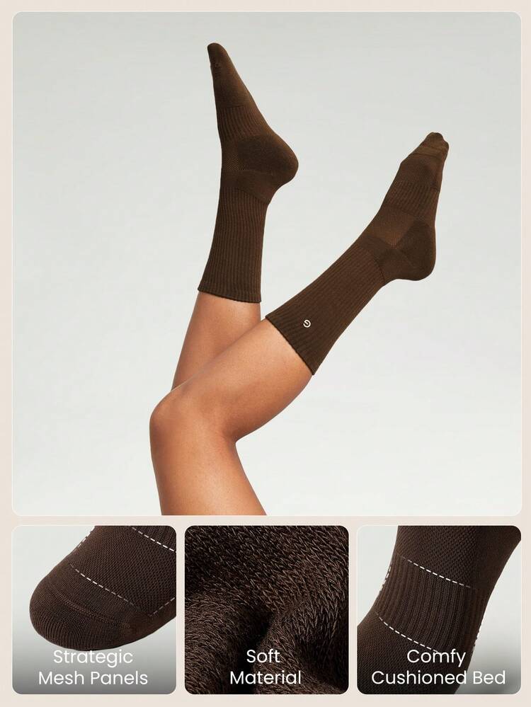 3 Paar Baumwollsocken, weich und belüftet mit Mesh-Gewebe, mit gesticktem Logo, für Training, Alltag und Lässig