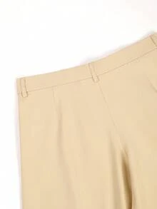 PAVTROS Quần short nam màu trơn xếp ly phong cách casual đa năng mặc hàng ngày đi chơi - Màu Khaki - Xem 8
