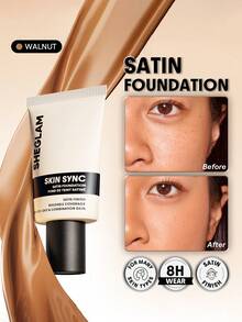SHEGLAM Skin Sync Satin Foundation-Walnut - Walnut - View 1