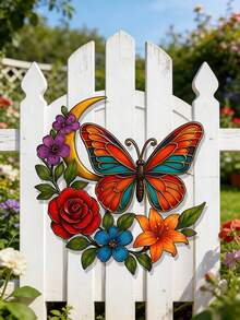 1Pc Moon Phase Butterfly Metal Wall Art, Boho Decor For Indoor, Outdoor, Home & Garden, Easy To Install, Ideal Holiday Gift - Moon Phase Butterfly - View 6