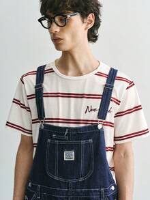 Sonviro Men's Street Wear Multi-Pocket Chest Protector Blue Versatile Denim Overalls - Dark Wash - View 6