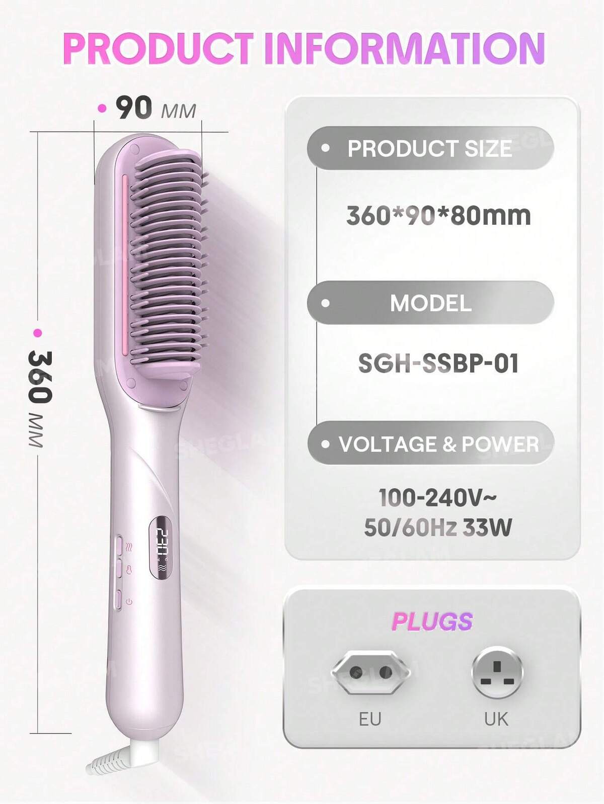 Hydra Shot Steam Straightening Brush Pro-EU Plug