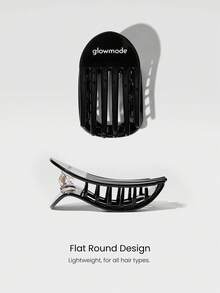 GLOWMODE Flexi Flat Round Secure Hair Clip Yoga Studio Gym Training Daily Active Wear - 黑色 - 查看 3