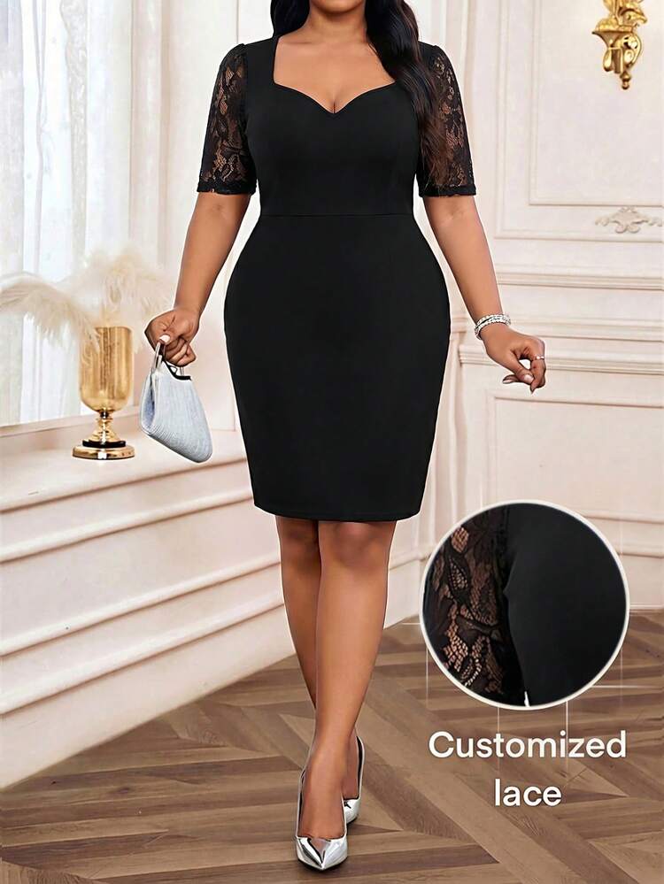 black work dresses for women Zip Front Fit and Flare Dress evening party or any other occasions SHEIN Lady Elegant Party Dress