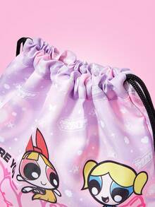 THE POWERPUFF GIRLS X SHEIN 抽绳背包，适合运动、健身、旅行、游泳、沙滩等场合。运动包，健身包，男女皆宜。健身配件 - 彩色 - 查看 5