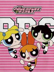 THE POWERPUFF GIRLS X SHEIN 女士休闲日常通勤趣味卡通条纹印花修身露脐吊带背心，夏季 - 白色 - 查看 4