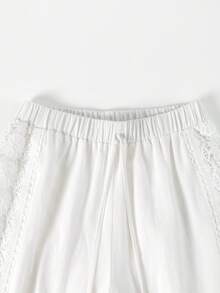 Zayélia Women's Floral Applique Pleated Camisole Top And Long Pants Casual Daily Two Pieces Set - White - View 7