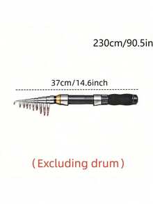 One Black Short Mini Fishing Rod, Compact Design - Ultra-Portable And Space-Saving Design With A Smooth Telescopic Mechanism, Telescopic Sea Fishing Rod, Outdoor Fishing Tackle, Suitable For Lakes, Rivers, Streams, Oceans, Bays And Winter Freshwater, Saltwater And Ice Fishing (Excluding Pufffish). - Multicolor - View 13