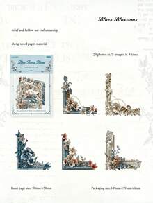 Haus Hana MOMO Hollow Embossed Corner Stickers, Wood Tone Vintage Series, Retro Material For Journal, Craft & Collage Decor - multicolor - View 10