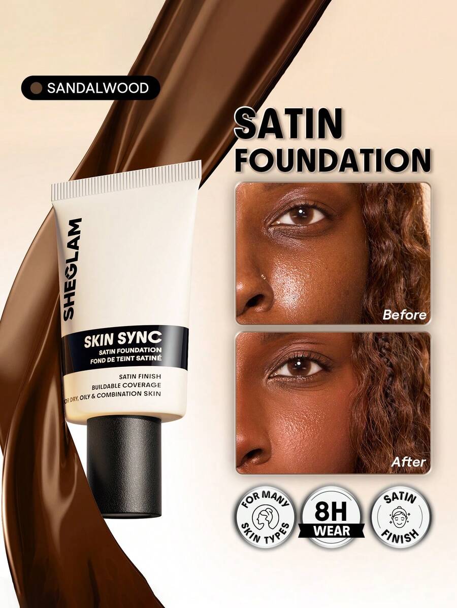 SHEGLAM Skin Sync Satin 粉底液-Sandalwood - Sandalwood - 查看 1