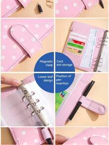 1 Buah Album Scrapbook Vintage Kulit PU Mengkilap Kapasitas Tinggi Isi Ulang Motif Polkadot Warna-warni untuk Penyimpanan Foto, Jurnal Perjalanan, Penyimpanan Kenangan, Tempat Kartu Hadiah, Buku Catatan, dan Buku Harian - A - View 14