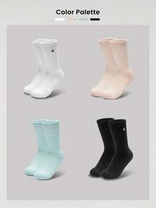 GLOWMODE 3 pares de calcetines suaves de malla ventilada con logotipo bordado para uso diario, deportivo y casual - Negro - Ver 7