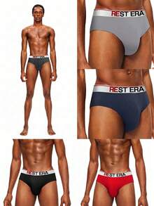EasyFave Set de 5 calzoncillos tipo bóxer minimalistas y cómodos con diseño de letras para hombres - Multicolor - Ver 7
