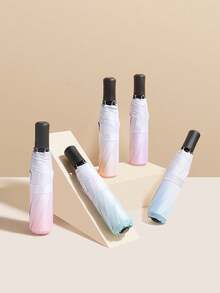 1 buah Payung Lipat Tiga Ukuran Kompak Tahan Air Perlindungan UV Warna Pastel Macaron Dopamin Dressing Creamy Healing Colorful untuk Wanita, Cocok untuk Perjalanan Musim Panas dan Komuter Sehari-hari. - Seperti yang ditunjukkan pada gambar - View 5