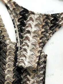 SHEIN Swim Chicsea 26SS 春夏度假海灘波西米亞風編織暖米色比基尼泳裝套裝 3 件組 2026 新款女裝泳衣，適合度假、約會、下午茶、西式風、郵輪、海灘、島嶼、公路旅行、四季、音樂節、波西米亞度假、波西米亞風度假、慵懶秋季、西式波西米亞、優雅女上衣 - 彩色 - 查看 5